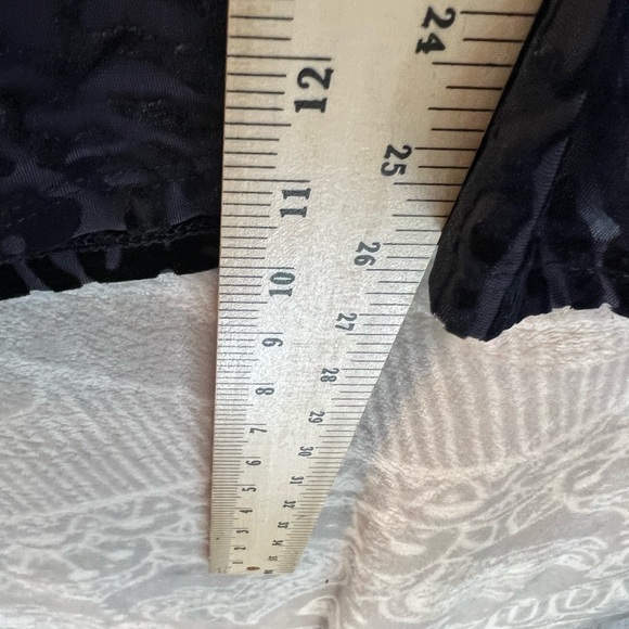 NAVY BLUE SHEER ZEBRA STRIPE VELVET STRETCH LONG SLEEVE SEXY TOP NWT S RUNS BIG - Picture 9 of 12